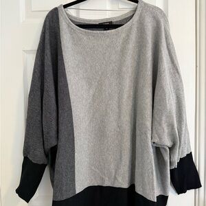 Alfani Two-Tone Gray and Black Oversized Sweater - 3X